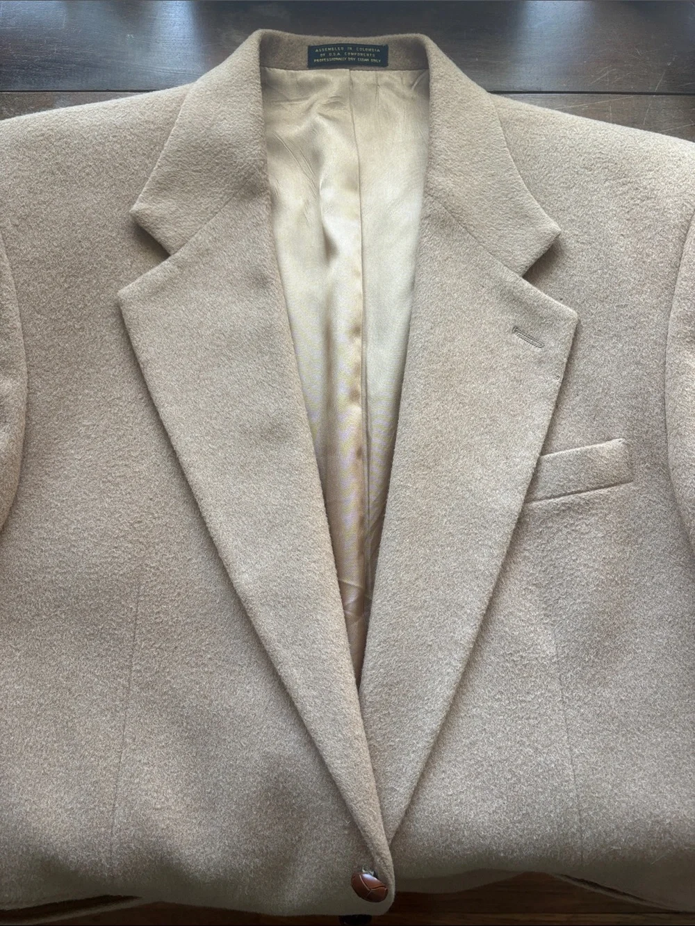 Vintage Camel Hair Beige Tan Sport Coat Overcoat